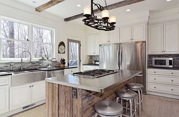 modern-rustic-kitchen-with-stainless-steel-countertop